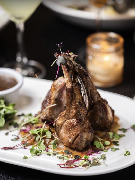 Gourmet brunch dishes and live jazz atmosphere at PB Brasserie in Harlem, New York